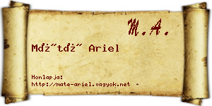 Máté Ariel névjegykártya